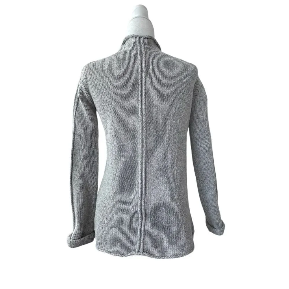 DKNY Jeans Sweater Mock Turtleneck Preppy Gray Knit Top SZ XS